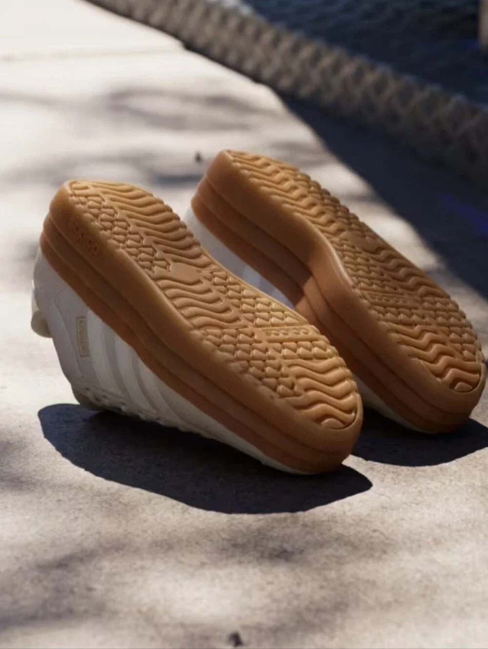Adidas White Platform Sneakers with Gum Sole